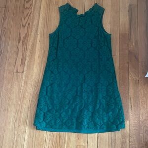 Paper Crane  Lace Lined Hunter Green Dress S